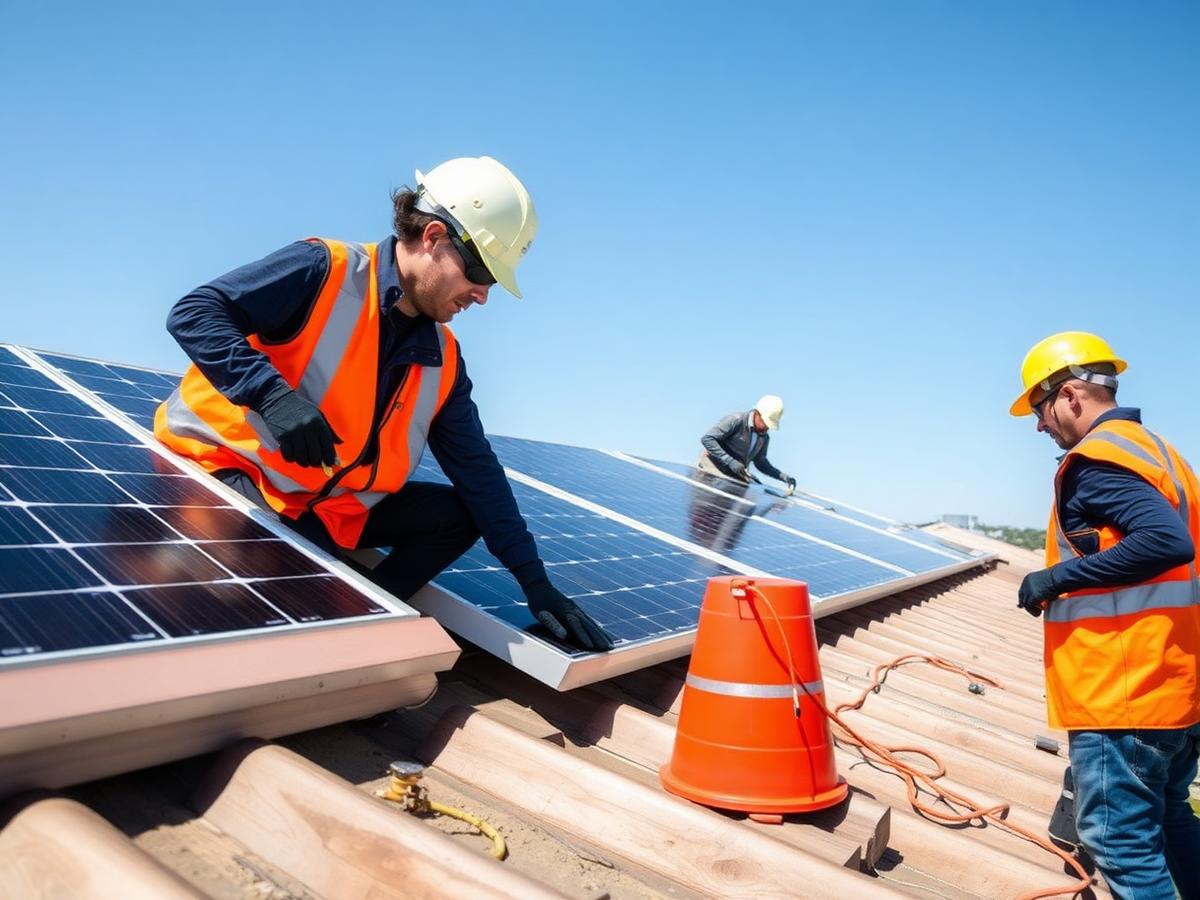 Raymax Solar installation team on rooftop